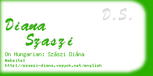 diana szaszi business card
